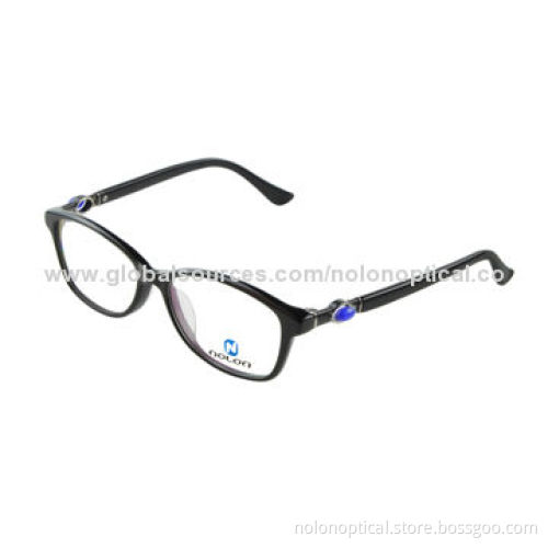 Women's Fashionable Design Acetate Optical Frame in Black Color, Customized Logos Available